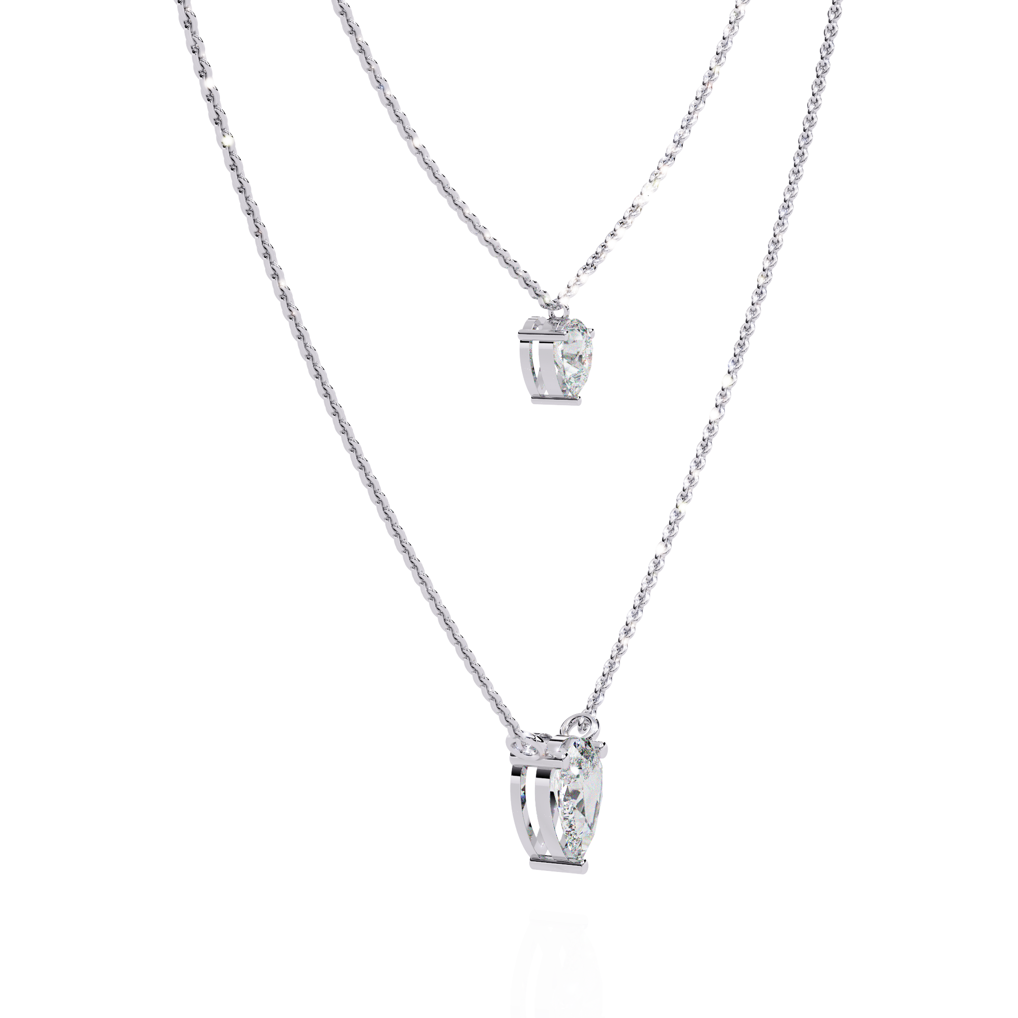 WOKE™ 14k 1.2 CT round diamond LAYERED chain in 14k Gold