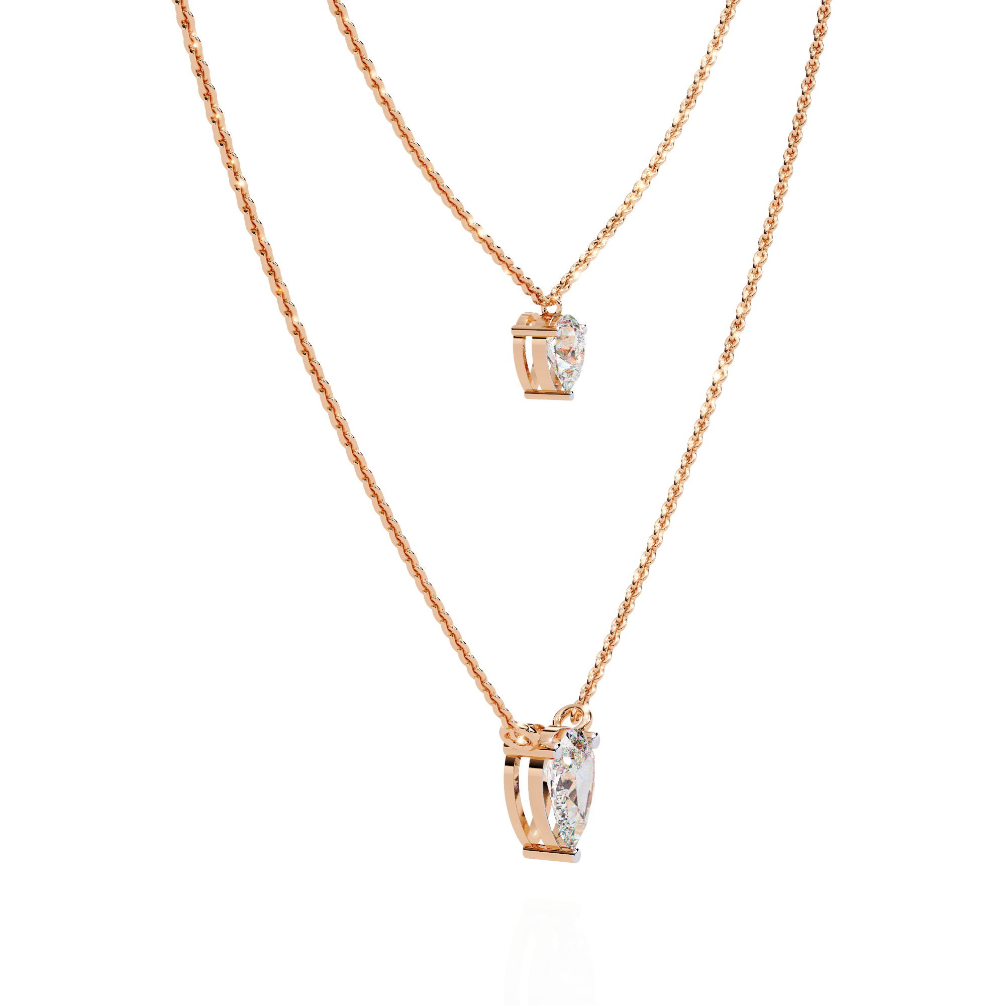 WOKE™ 14k 1.2 CT round diamond LAYERED chain in 14k Gold