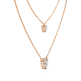 WOKE™ 14k 1.2 CT Pear diamond LAYERED chain in 14k Gold