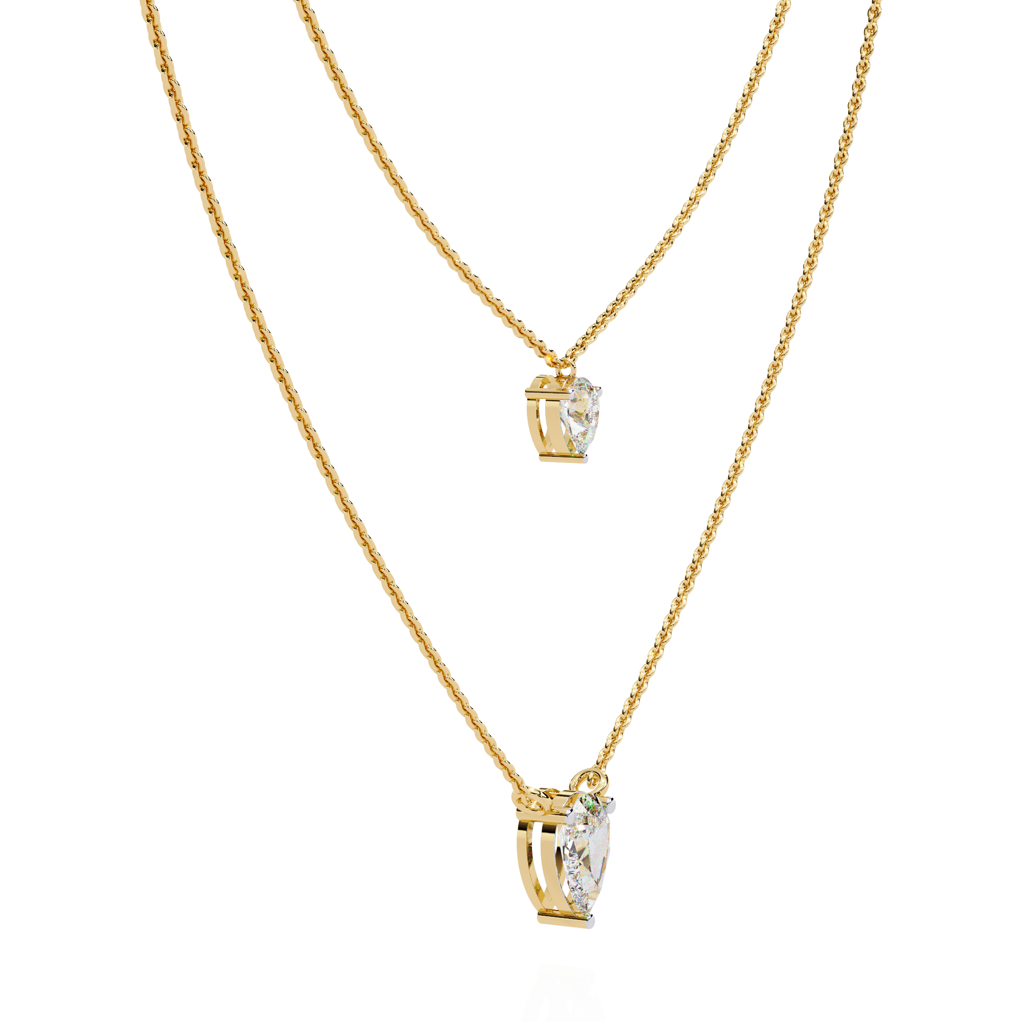 WOKE™ 14k 1.2 CT round diamond LAYERED chain in 14k Gold