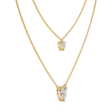 WOKE™ 14k 1.2 CT Pear diamond LAYERED chain in 14k Gold