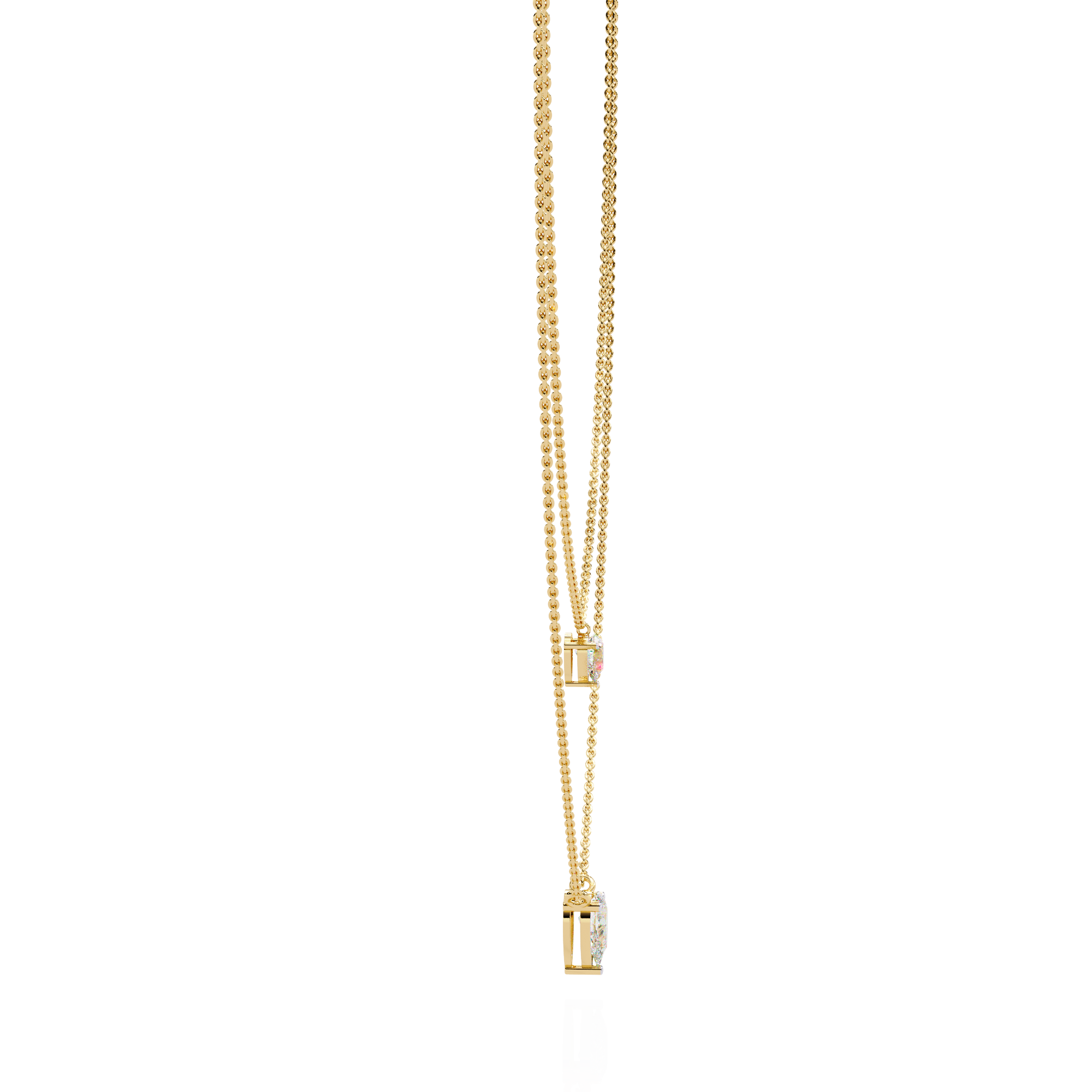 WOKE™ 14k 1.2 CT round diamond LAYERED chain in 14k Gold