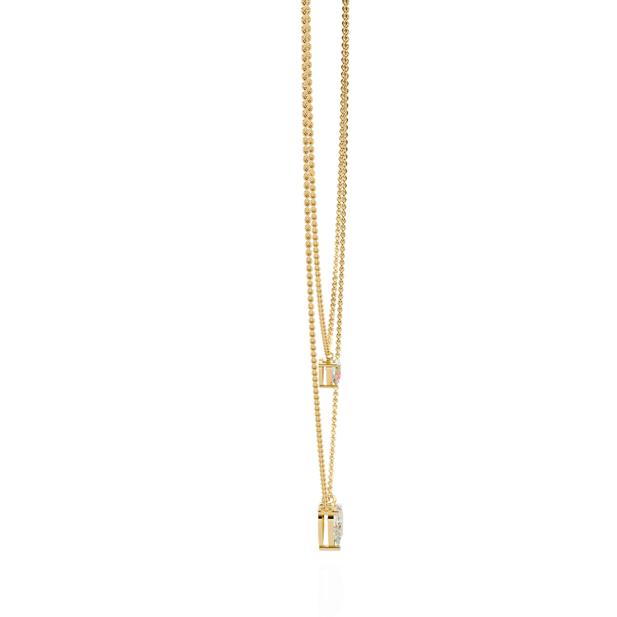 WOKE™ 14k 1.2 CT Pear diamond LAYERED chain in 14k Gold – Woke Collection