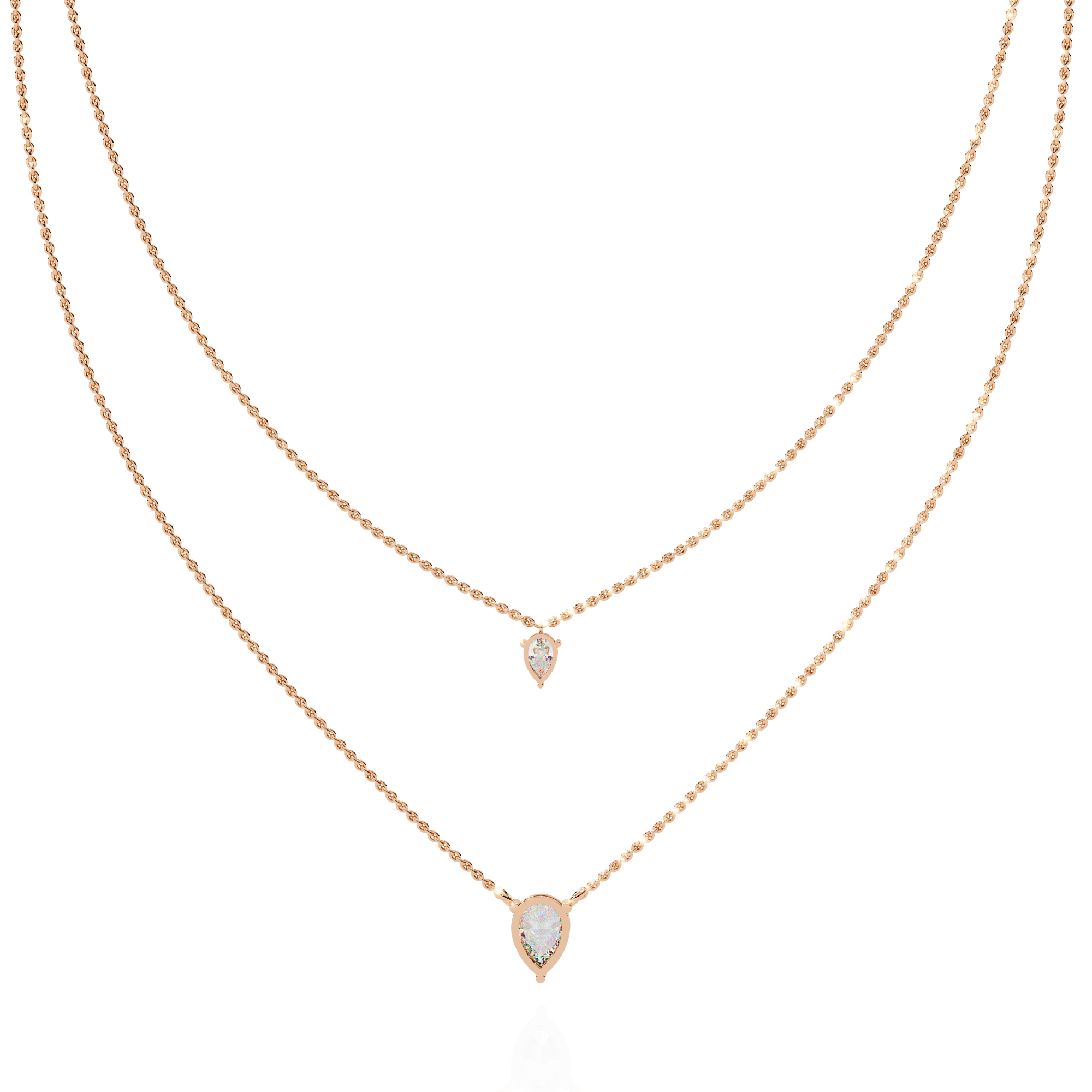 WOKE™ 14k 1.2 CT round diamond LAYERED chain in 14k Gold