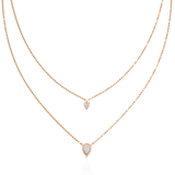 WOKE™ 14k 1.2 CT Pear diamond LAYERED chain in 14k Gold
