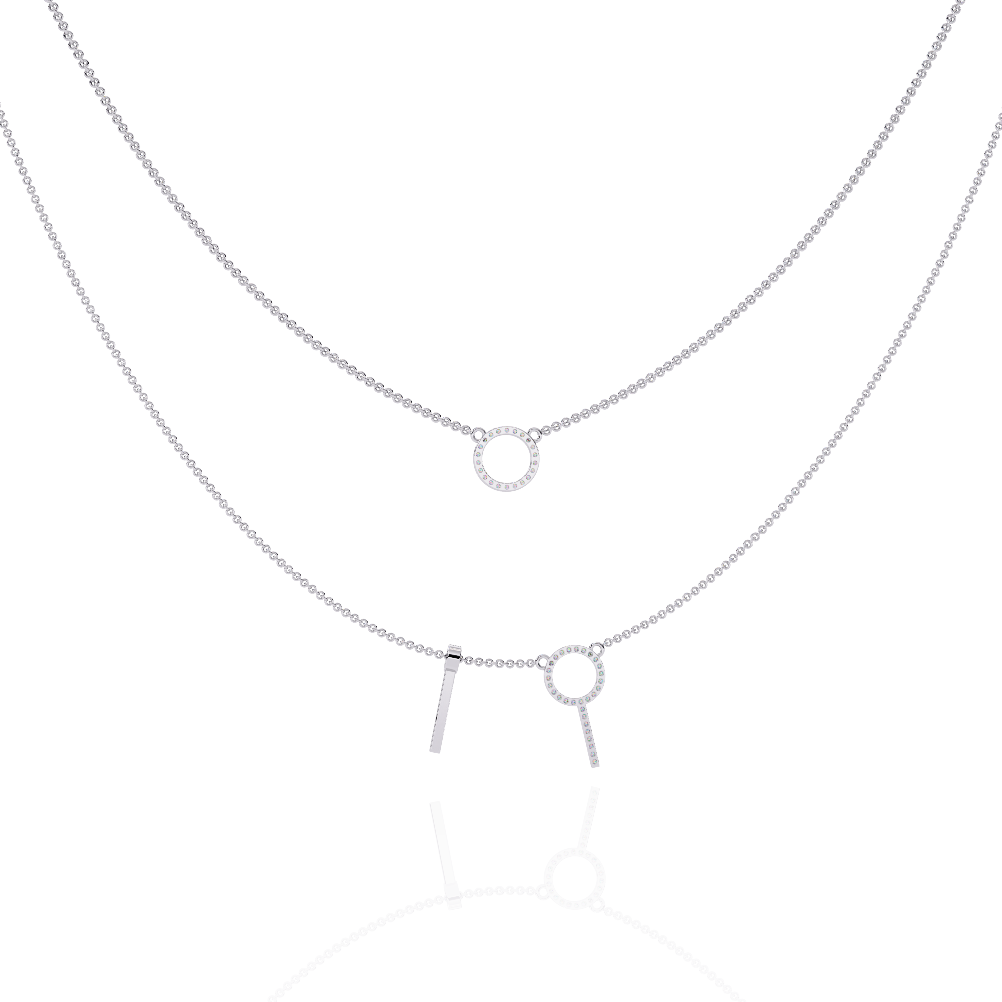 WOKE™ 14k 0.55 CT round diamond LAYERED chain in 14k Gold