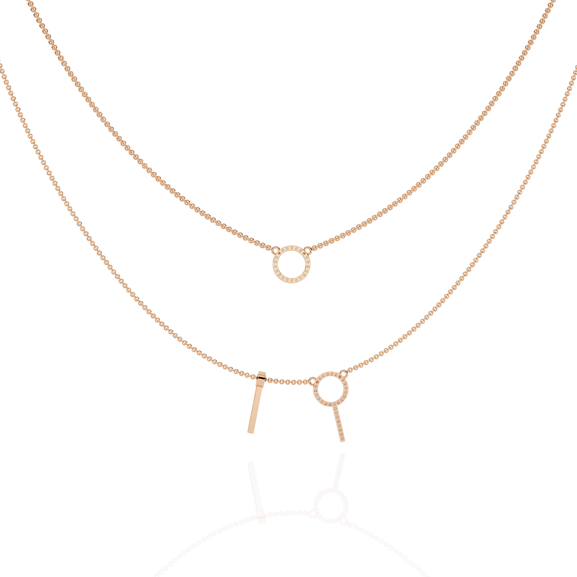 WOKE™ 14k 0.55 CT round diamond LAYERED chain in 14k Gold