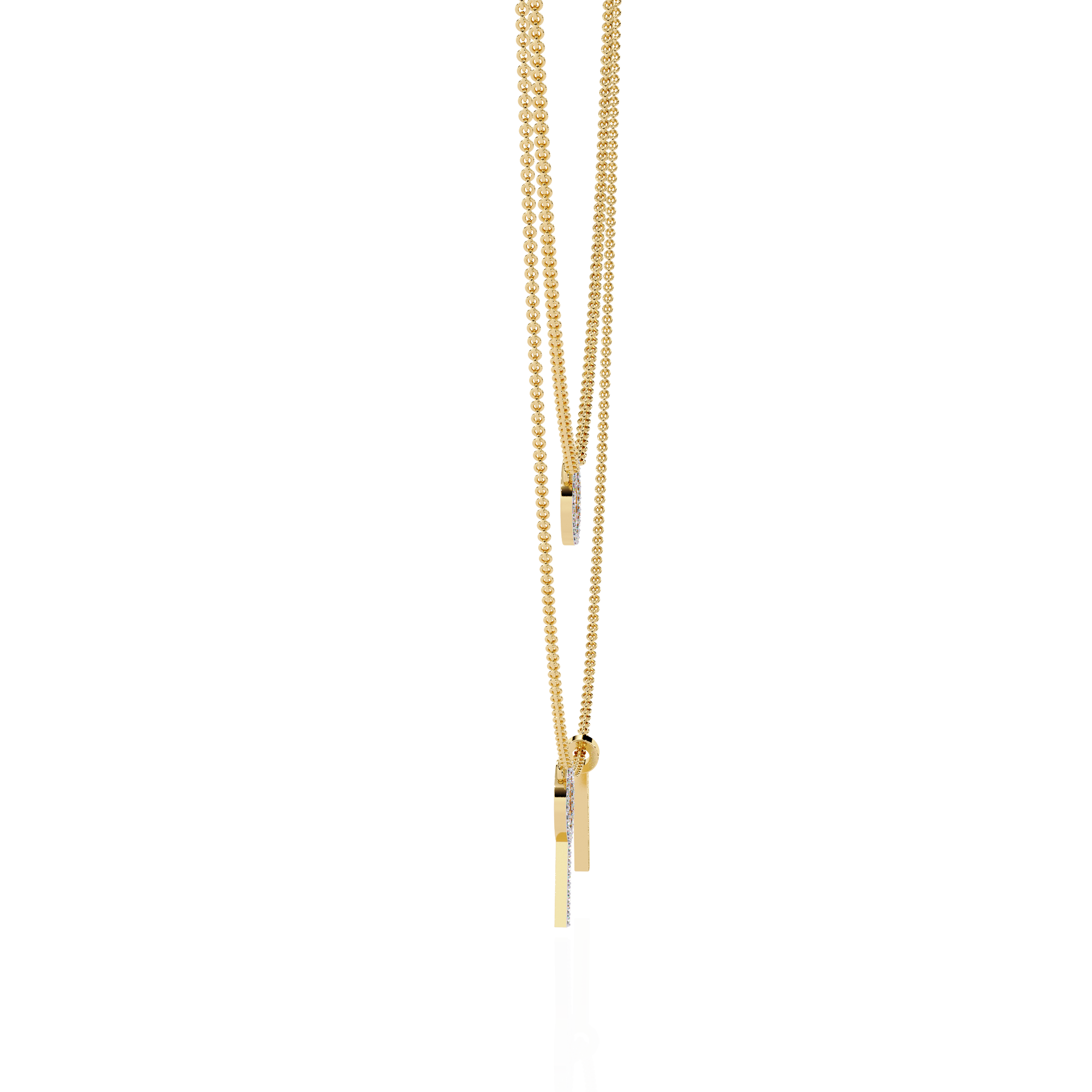 WOKE™ 14k 0.55 CT round diamond LAYERED chain in 14k Gold