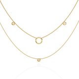 WOKE™ 14k 0.55 CT round diamond LAYERED chain in 14k Gold