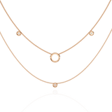 WOKE™ 14k 0.55 CT round diamond LAYERED chain in 14k Gold