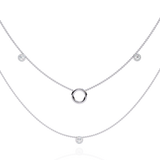 WOKE™ 14k 0.55 CT round diamond LAYERED chain in 14k Gold