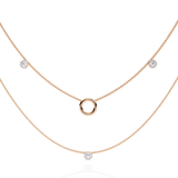 WOKE™ 14k 0.55 CT round diamond LAYERED chain in 14k Gold