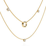 WOKE™ 14k 0.55 CT round diamond LAYERED chain in 14k Gold