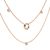 WOKE™ 14k 0.55 CT round diamond LAYERED chain in 14k Gold