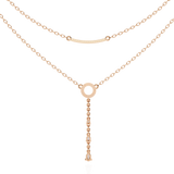 WOKE™ 14k 0.55 CT round diamond LAYERED chain in 14k Gold