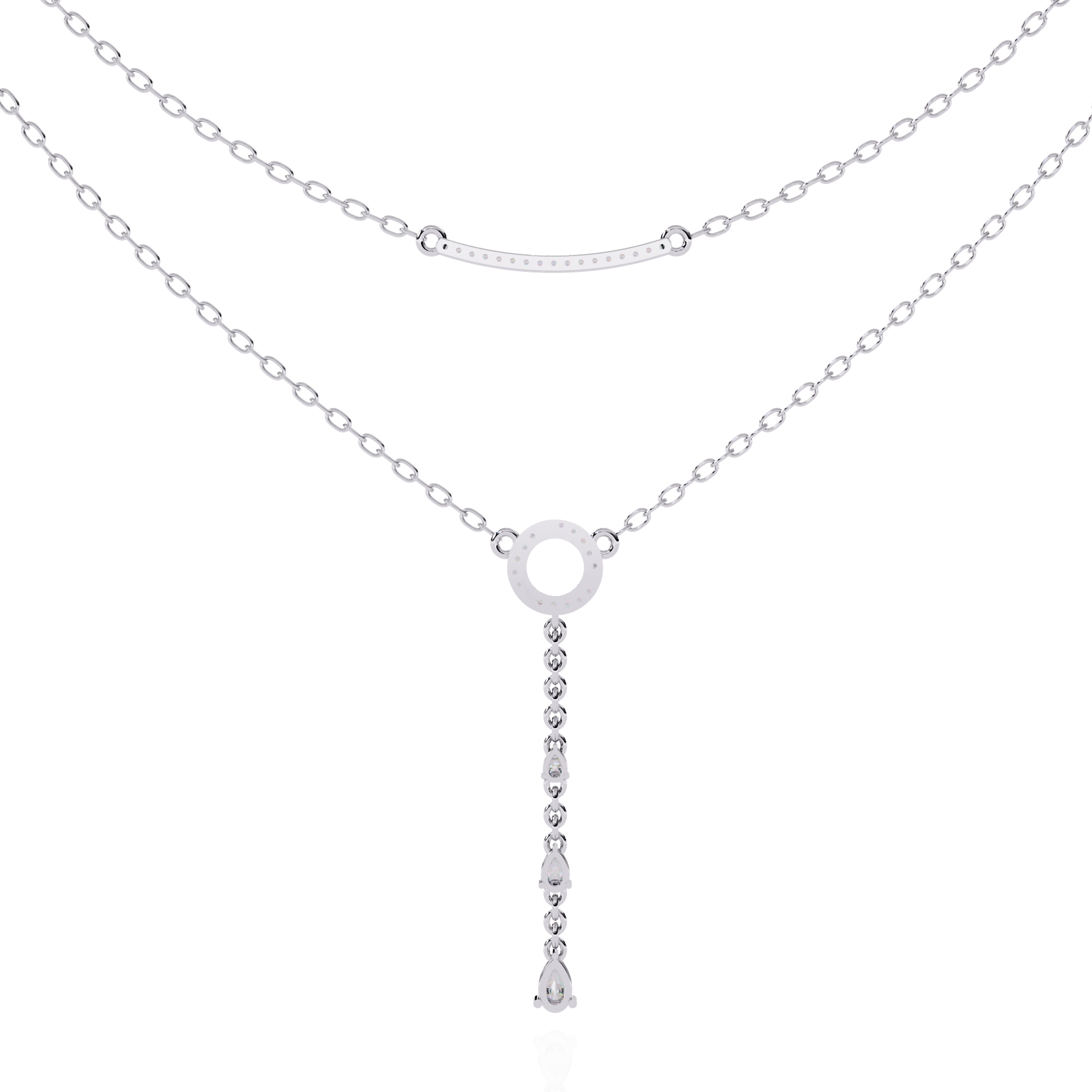 WOKE™ 14k 0.55 CT round diamond LAYERED chain in 14k Gold