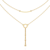 WOKE™ 14k 0.55 CT round diamond LAYERED chain in 14k Gold