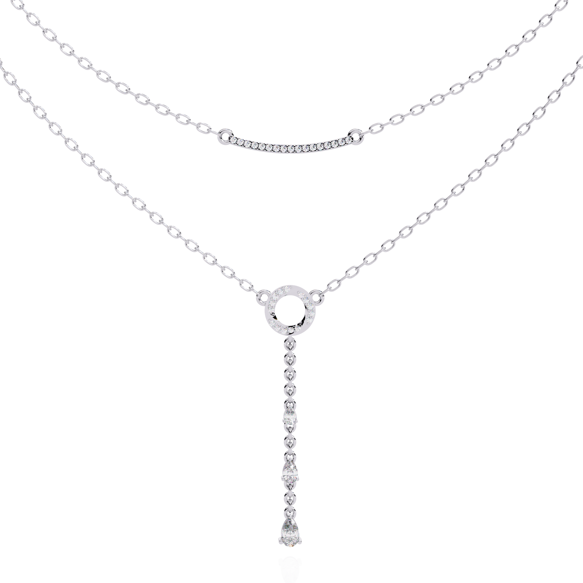 WOKE™ 14k 0.55 CT round diamond LAYERED chain in 14k Gold