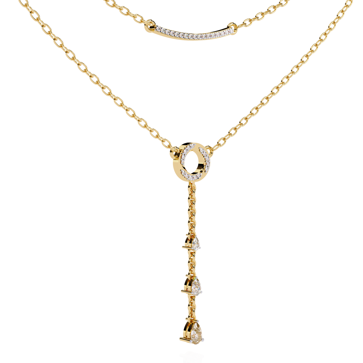 WOKE™ 14k 0.55 CT round diamond LAYERED chain in 14k Gold – Woke Collection