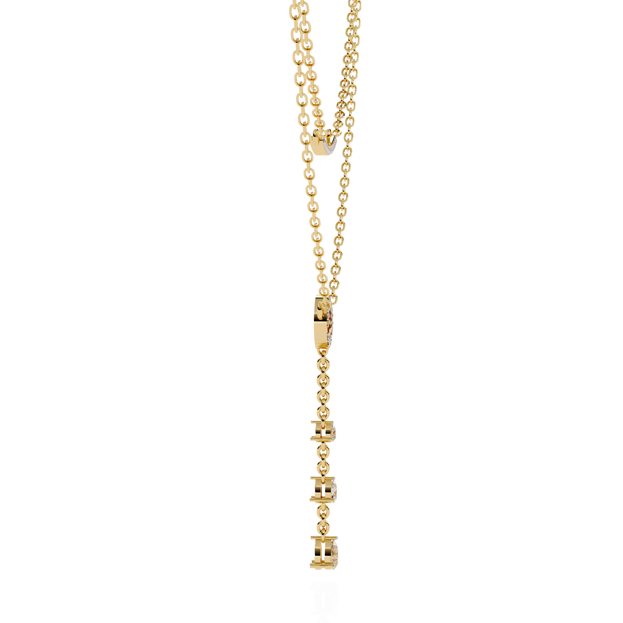 WOKE™ 14k 0.55 CT round diamond LAYERED chain in 14k Gold