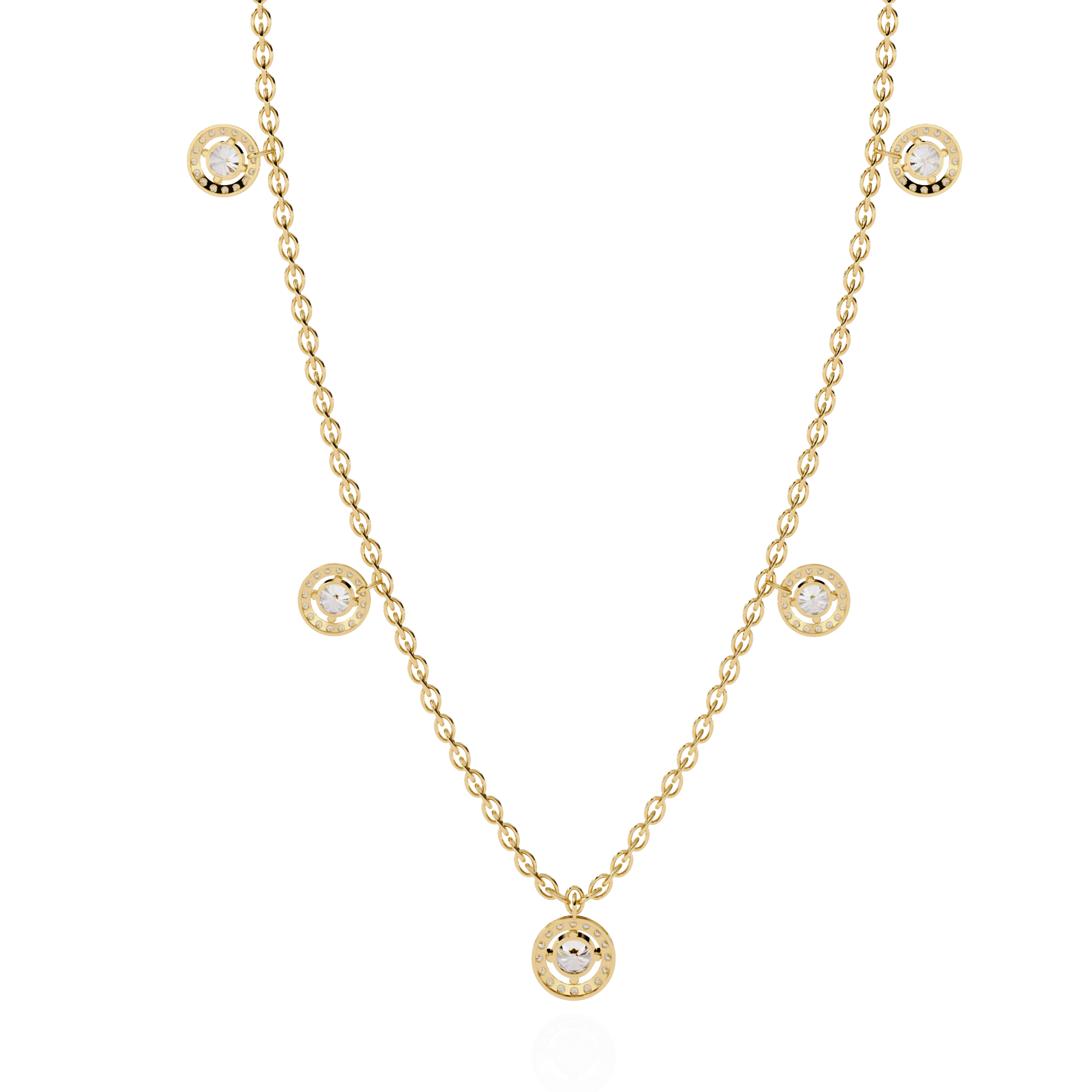 WOKE™ 14k 0.75 CT round diamond LAYERED chain in 14k Gold