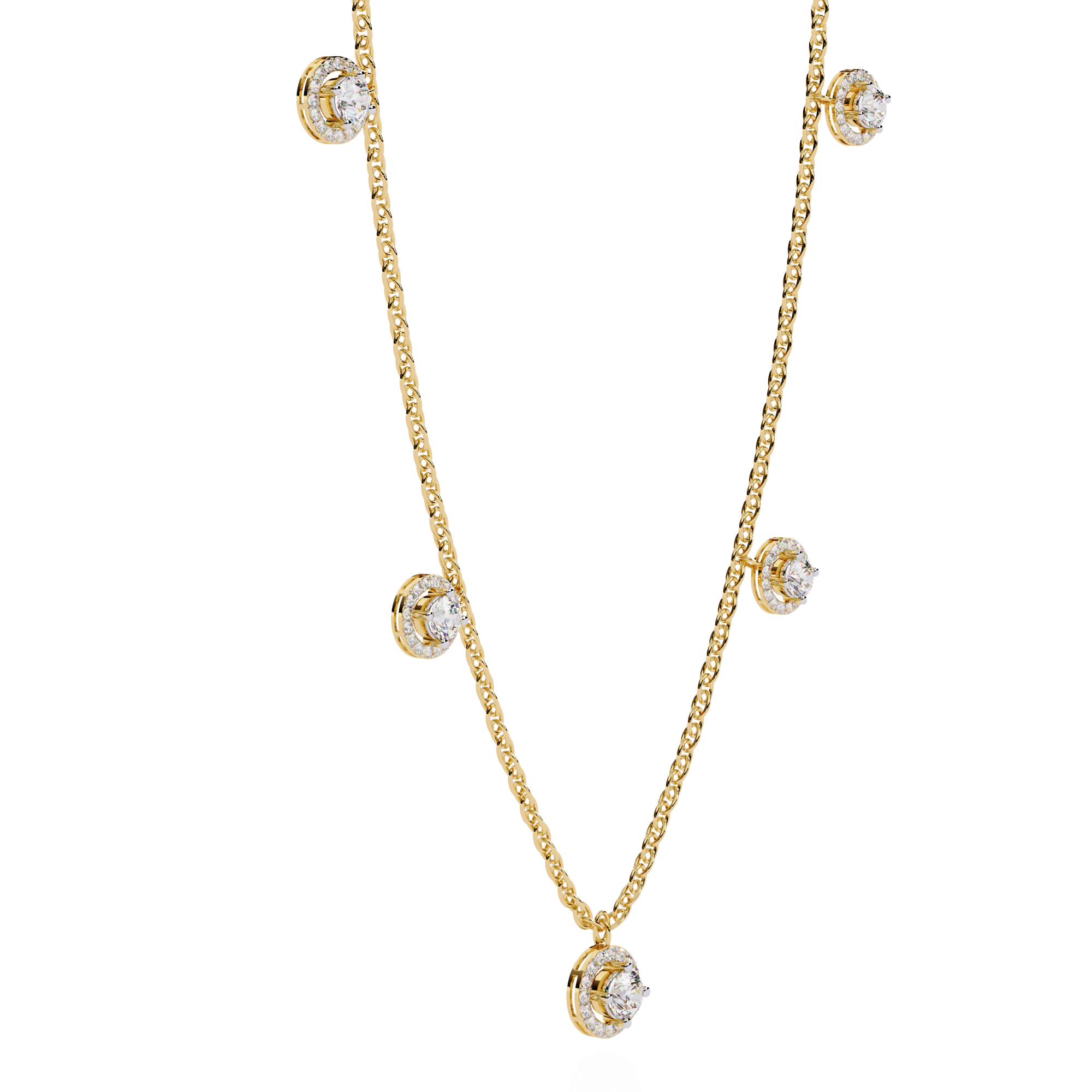 WOKE™ 14k 0.75 CT round diamond LAYERED chain in 14k Gold