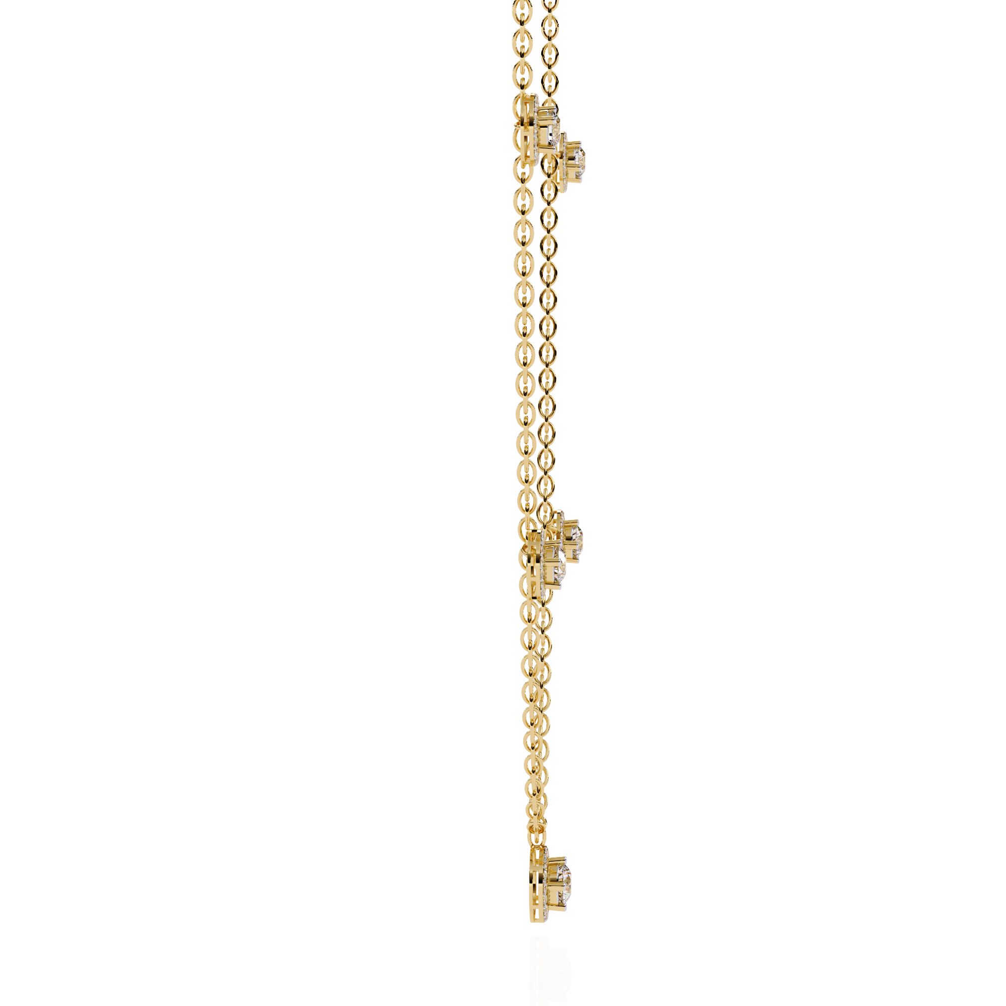 WOKE™ 14k 0.75 CT round diamond LAYERED chain in 14k Gold
