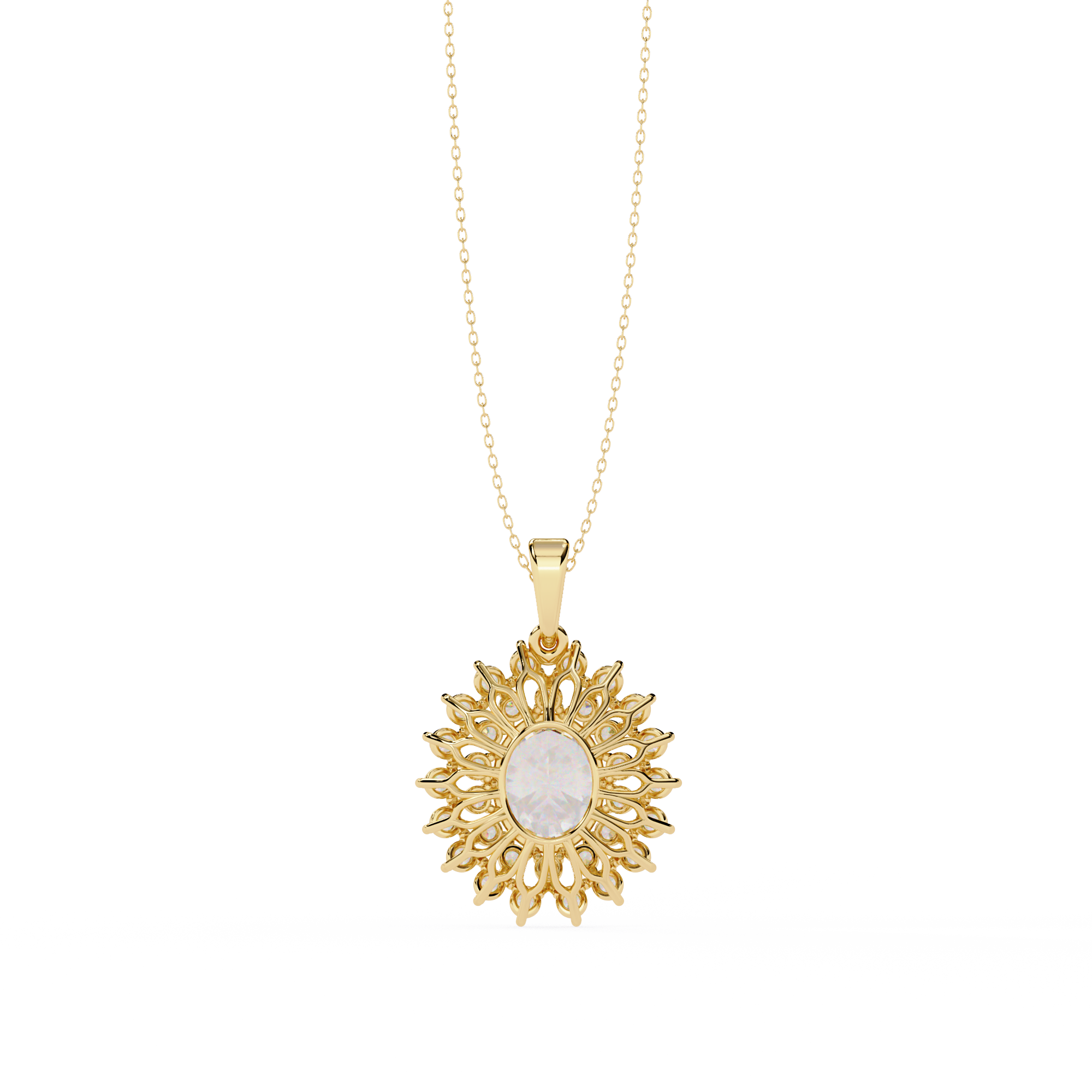 WOKE™ 14k 0.9 CT round diamond neck chain in 14k Gold