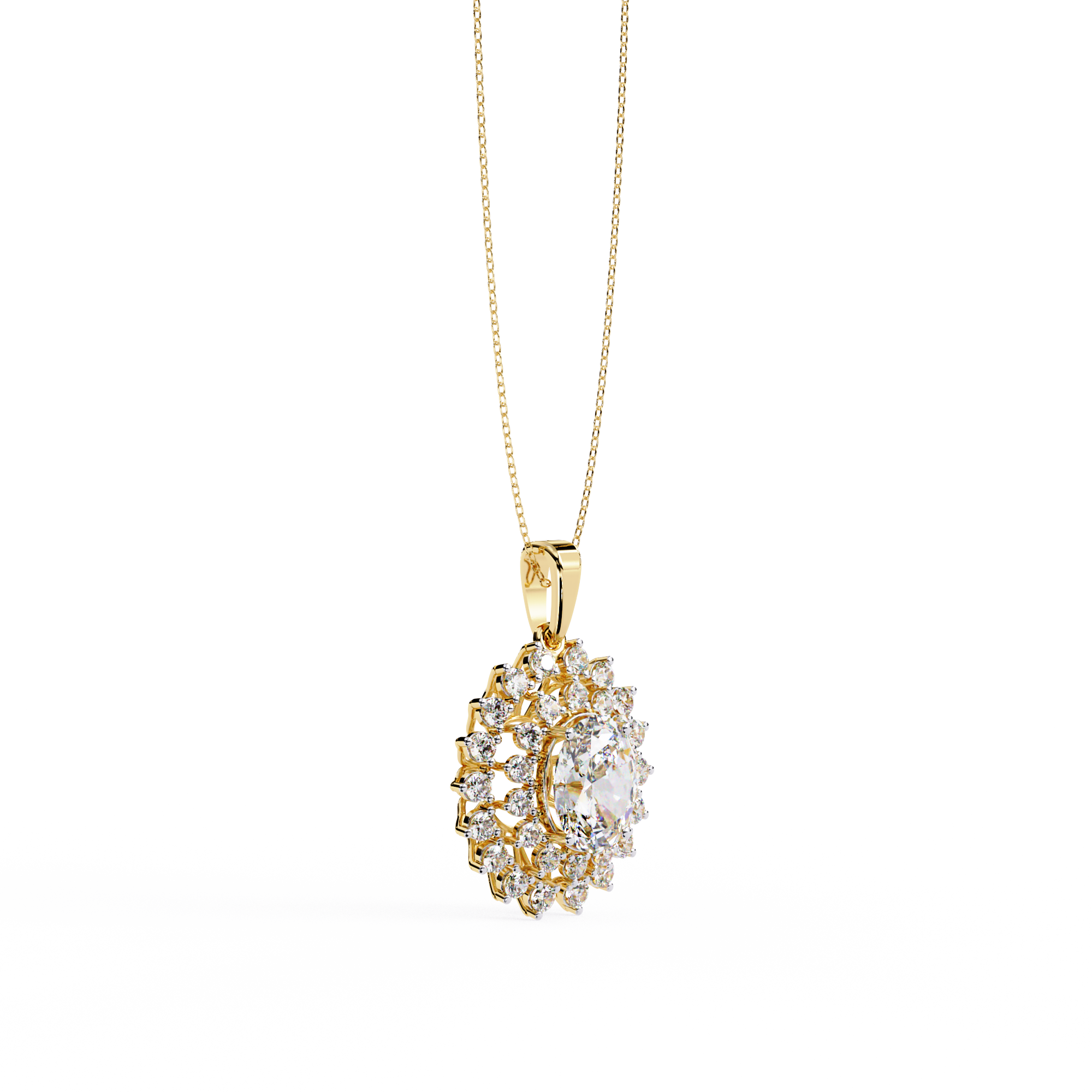 WOKE™ 14k 0.9 CT round diamond neck chain in 14k Gold