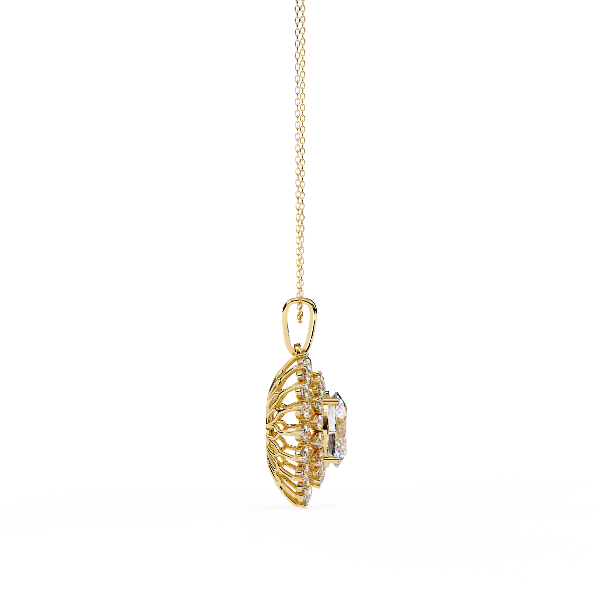 WOKE™ 14k 0.9 CT round diamond neck chain in 14k Gold