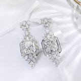 Total 53.24ct 925 silver plated gold Earrings 14*16mm 17ct White DEF Radiant Cut Push Back Moissanite Earrings