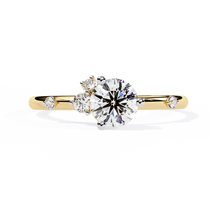 0.60 carat pear cut lab grown diamond ring in 14K gold
