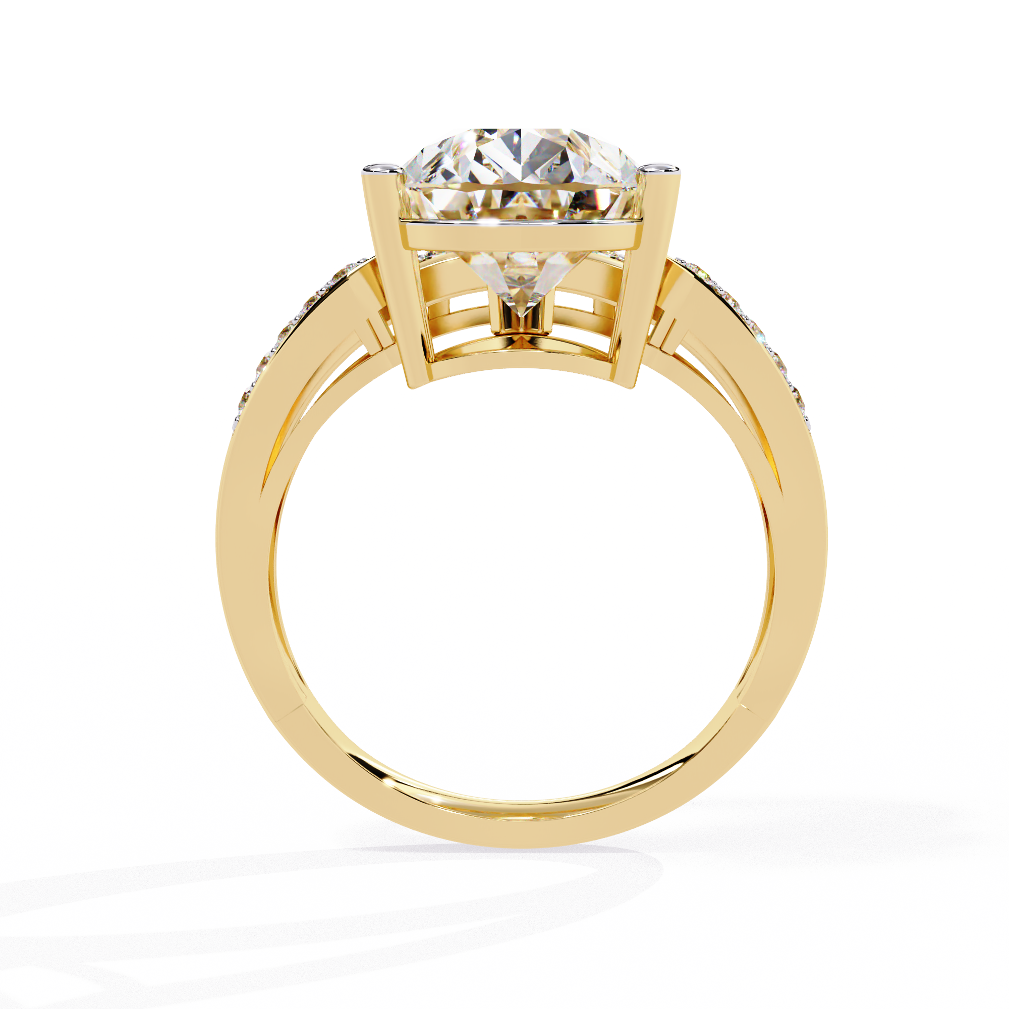 WOKE ™ 3.2 CARAT VVS-F Lab Grown Pear cut Diamond ring in 14/18k Gold| WOKE