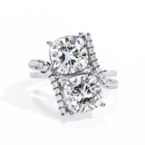 WOKE ™ 2.20 CARAT VVS-EF Lab Grown cushion cut Diamond ring in 14/18k Gold| WOKE