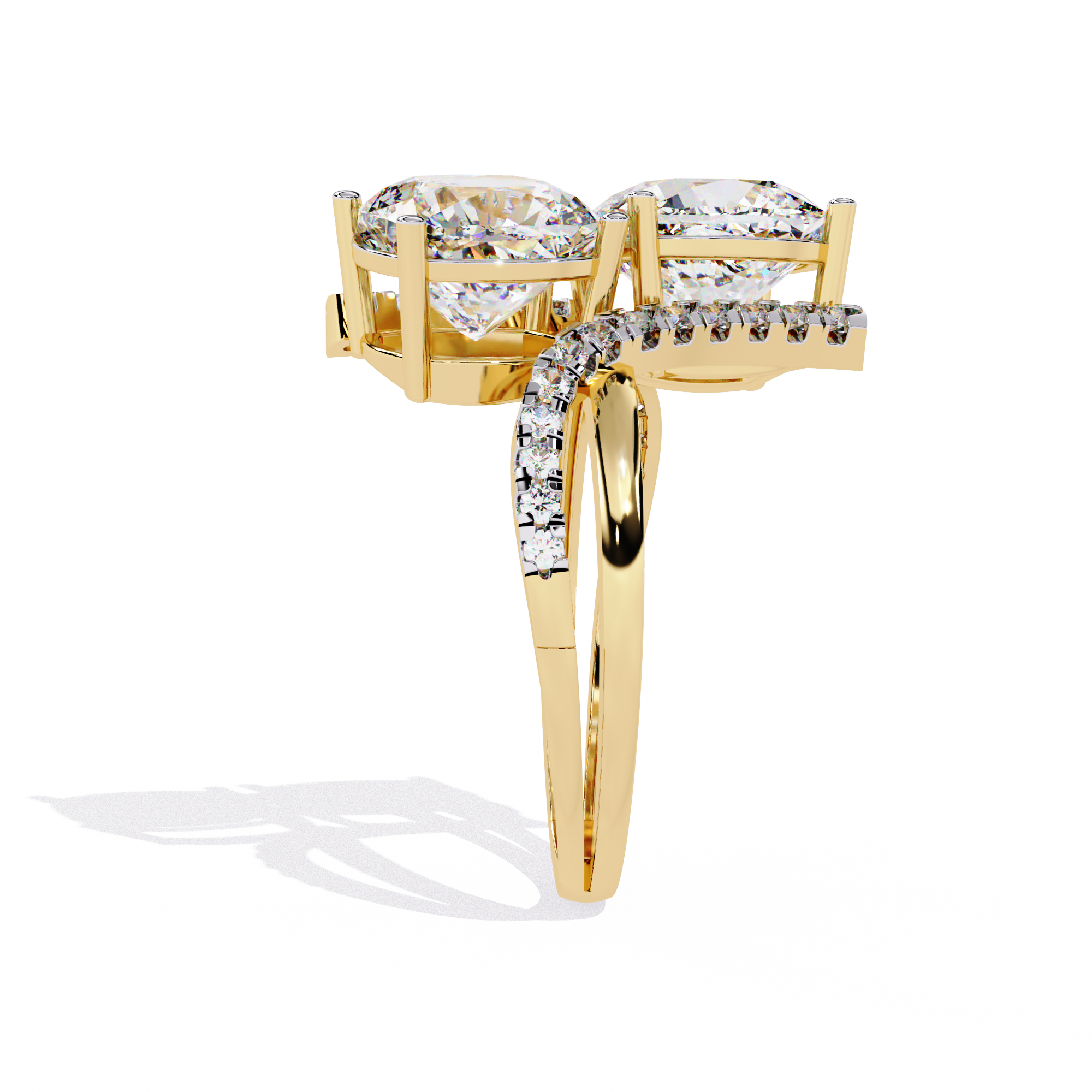 WOKE ™ 2.20 CARAT VVS-EF Lab Grown cushion cut Diamond ring in 14/18k Gold| WOKE