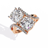 WOKE ™ 2.20 CARAT VVS-EF Lab Grown cushion cut Diamond ring in 14/18k Gold| WOKE