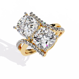 WOKE ™ 2.20 CARAT VVS-EF Lab Grown cushion cut Diamond ring in 14/18k Gold| WOKE