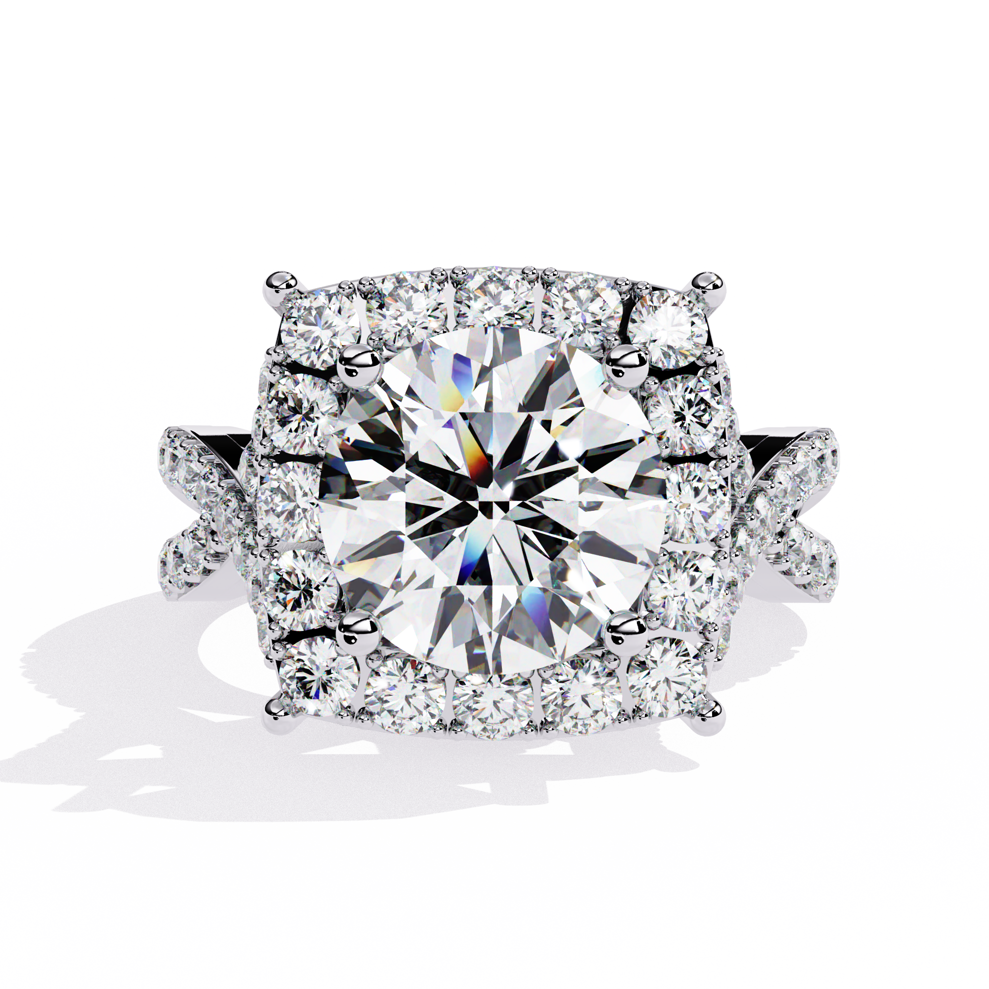 WOKE ™ 3.46 CARAT Round VVS-EF Lab Grown Diamond ring in 14/18k Gold| WOKE