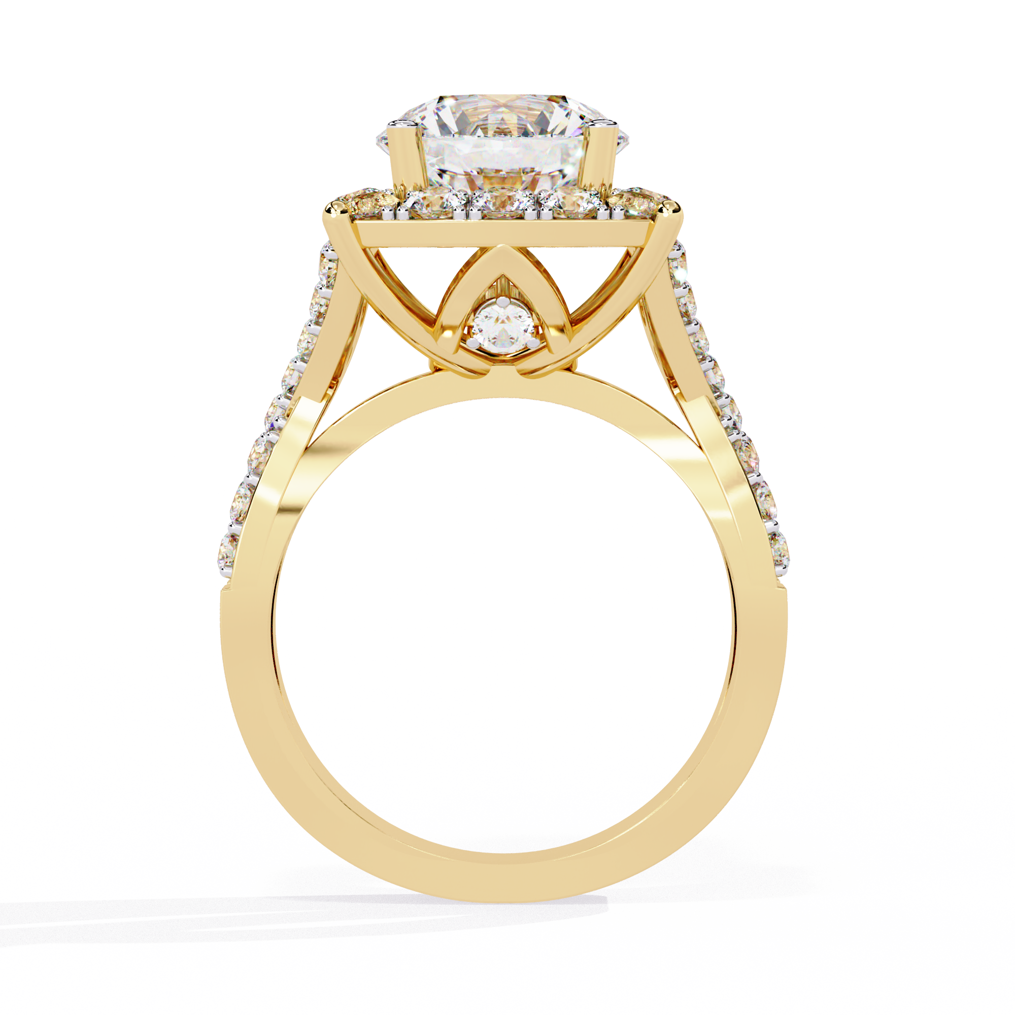 WOKE ™ 3.46 CARAT Round VVS-EF Lab Grown Diamond ring in 14/18k Gold| WOKE