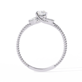 WOKE ™ 0.66 CARAT Round VVS-EF Lab Grown Diamond ring in 14/18k Gold| WOKE