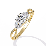 WOKE ™ 0.66 CARAT Round VVS-EF Lab Grown Diamond ring in 14/18k Gold| WOKE