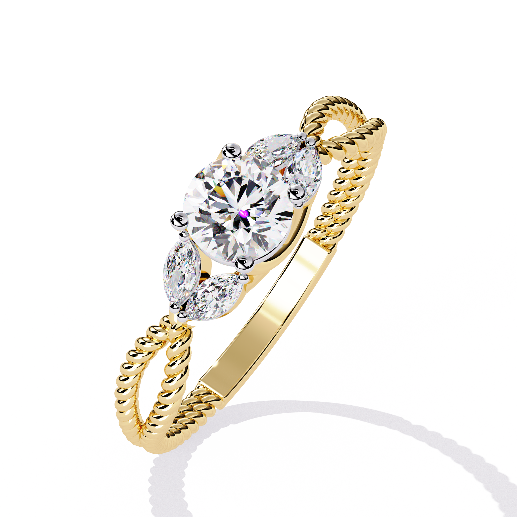 WOKE ™ 0.66 CARAT Round VVS-EF Lab Grown Diamond ring in 14/18k Gold| WOKE