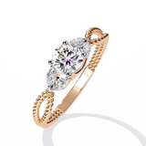 WOKE ™ 0.66 CARAT Round VVS-EF Lab Grown Diamond ring in 14/18k Gold| WOKE