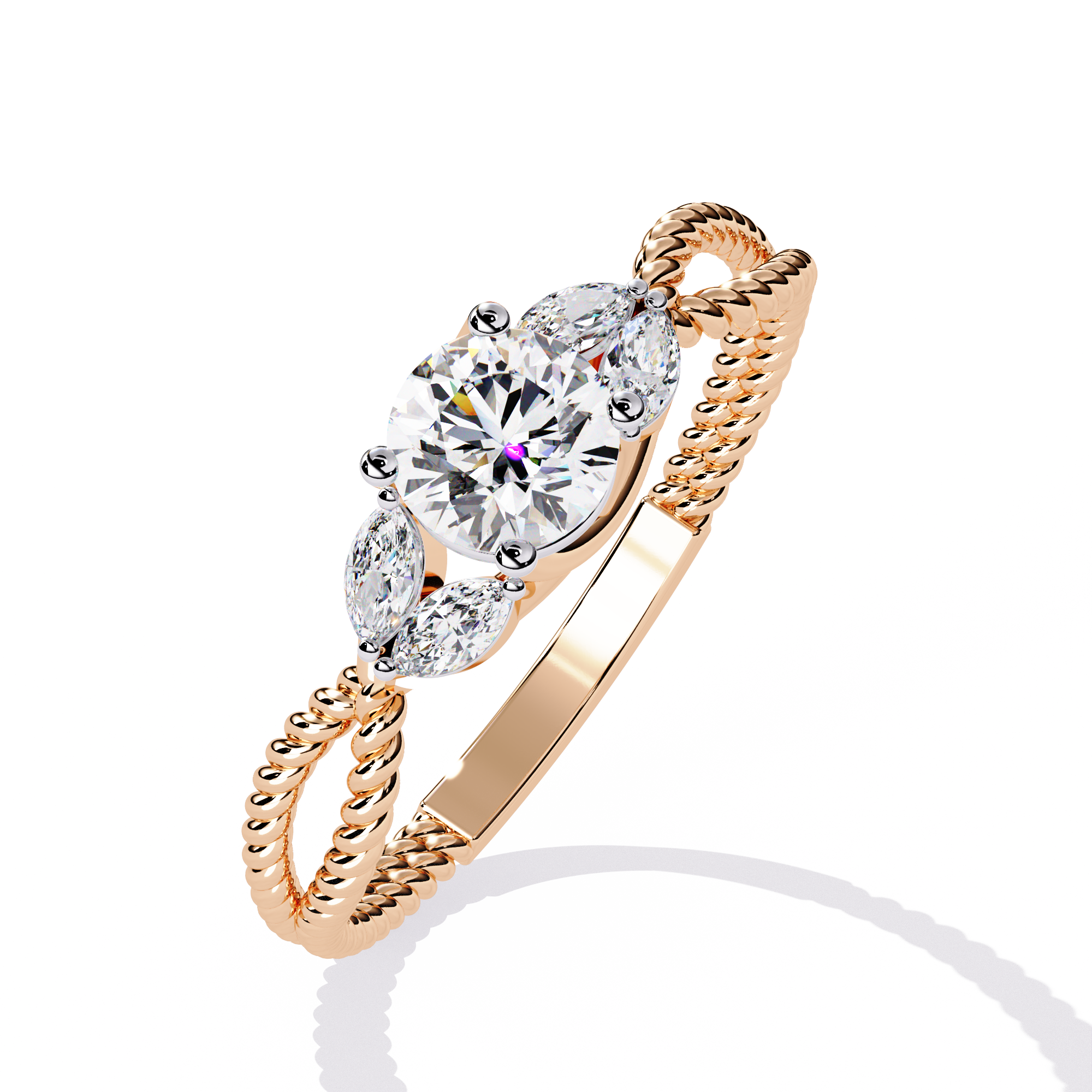 WOKE ™ 0.66 CARAT Round VVS-EF Lab Grown Diamond ring in 14/18k Gold| WOKE