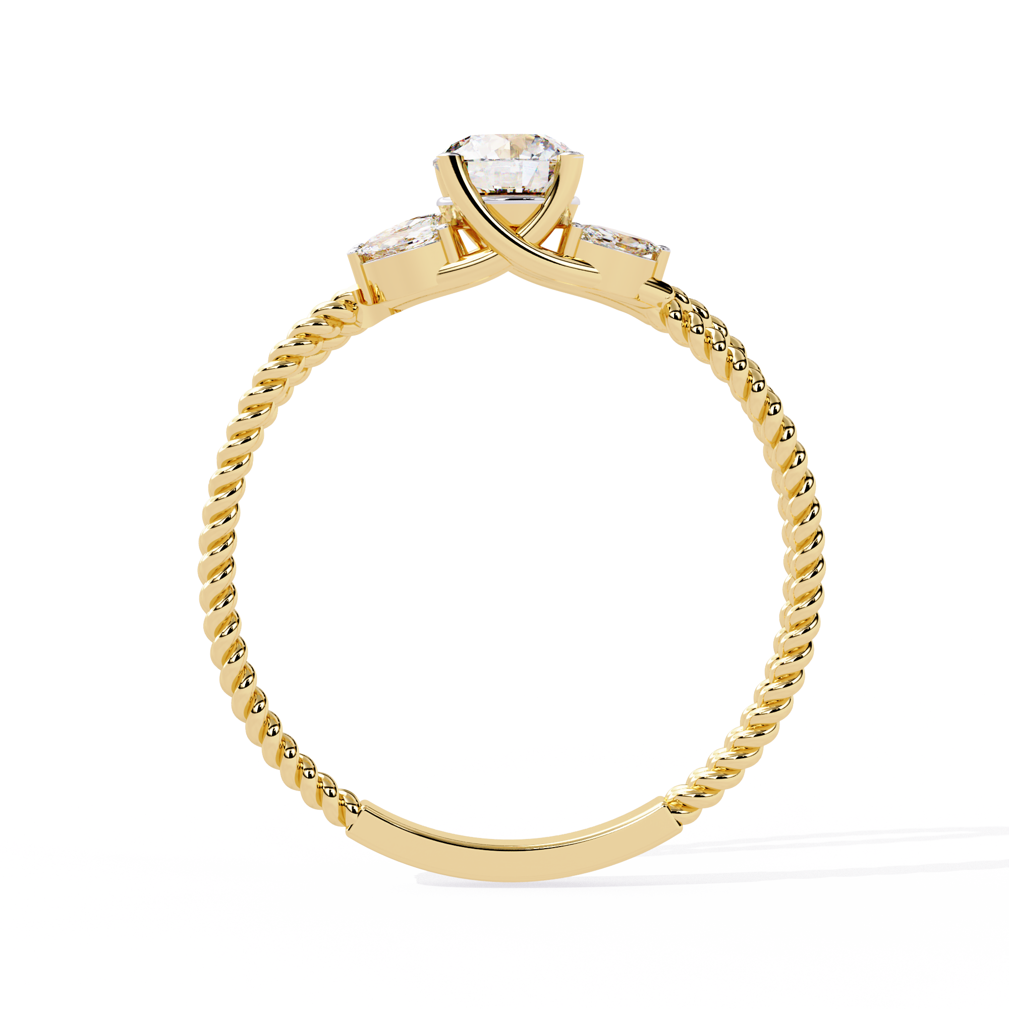 WOKE ™ 0.66 CARAT Round VVS-EF Lab Grown Diamond ring in 14/18k Gold| WOKE