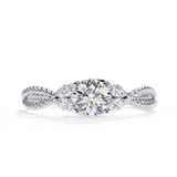 WOKE ™ 0.66 CARAT Round VVS-EF Lab Grown Diamond ring in 14/18k Gold| WOKE