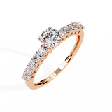 WOKE ™ 0.80 CARAT ROUND VVS-EF Lab Grown Diamond ring in 14/18k Gold| WOKE