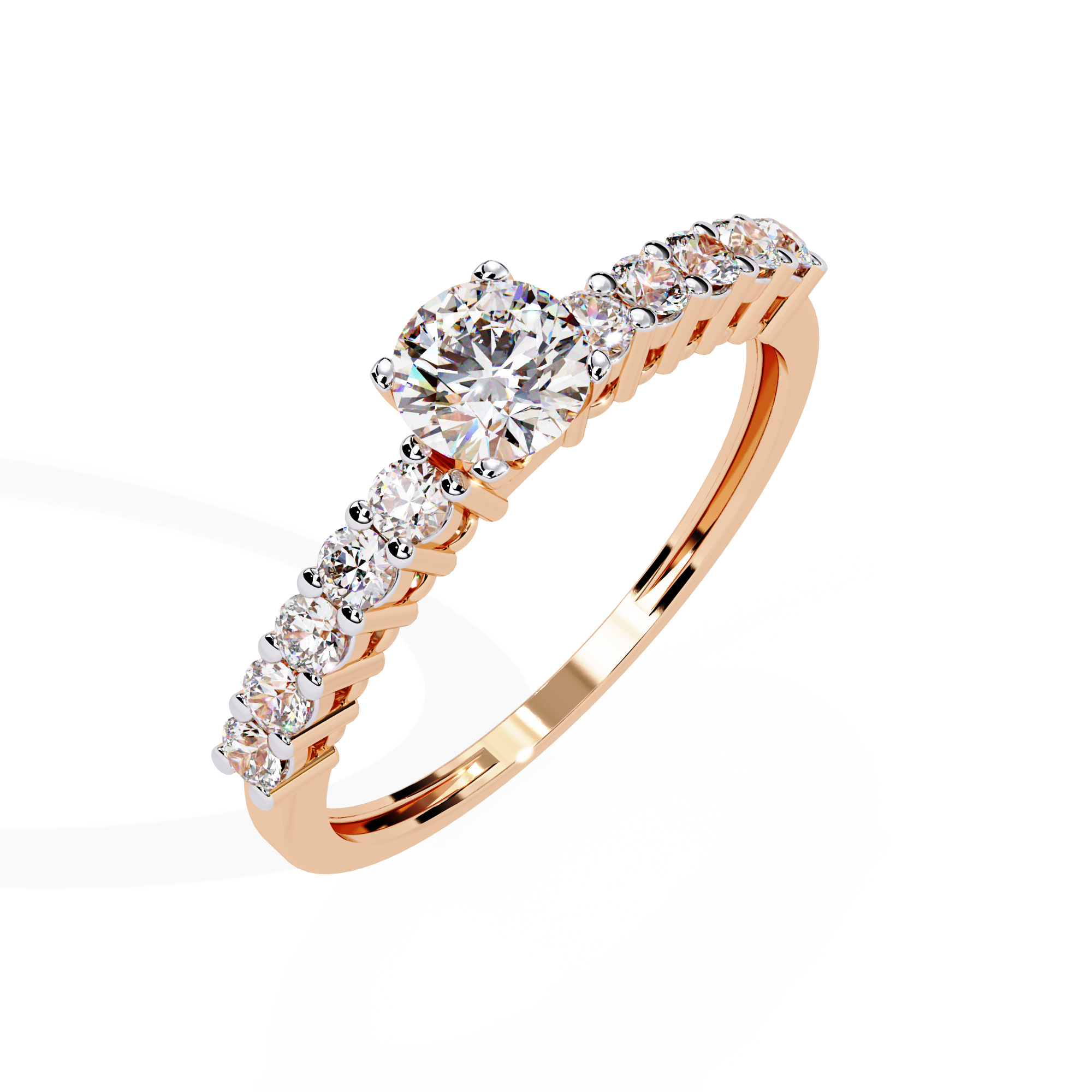 WOKE ™ 0.80 CARAT ROUND VVS-EF Lab Grown Diamond ring in 14/18k Gold| WOKE
