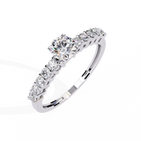 WOKE ™ 0.80 CARAT ROUND VVS-EF Lab Grown Diamond ring in 14/18k Gold| WOKE