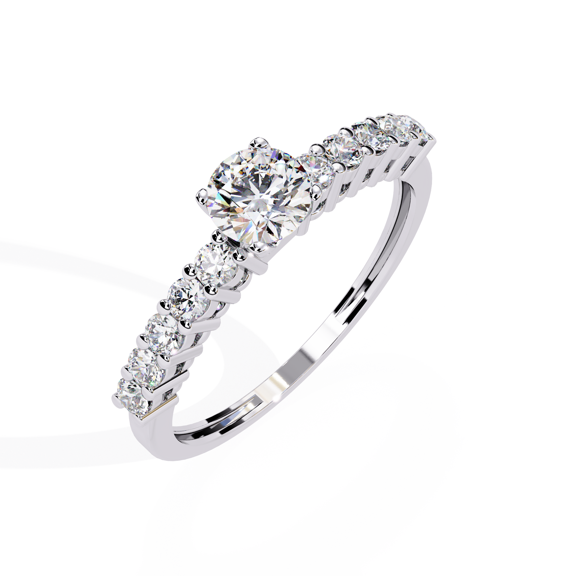 WOKE ™ 0.80 CARAT ROUND VVS-EF Lab Grown Diamond ring in 14/18k Gold| WOKE